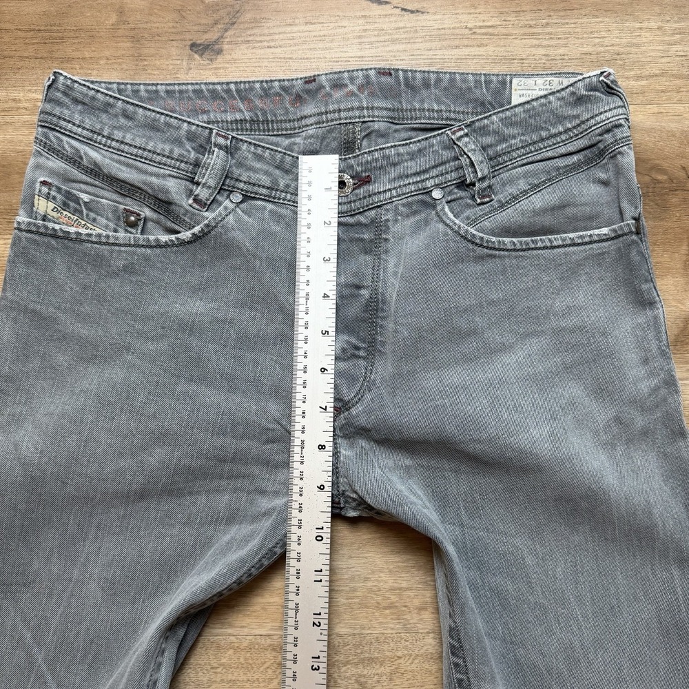 Diesel Iakop Jeans Men 32x30 Gray Slim Tapered Italy Charcoal Whiskered 0803T - Picture 13 of 16